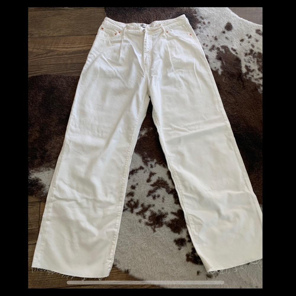 Zara Flare White Jeans Size 12, New without Tag